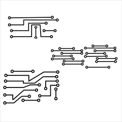 Set of Circuit technology logo vector template.	
circuit board icon vector.Central processing unit, computer processor, chip symbol. Abstract technology logo.