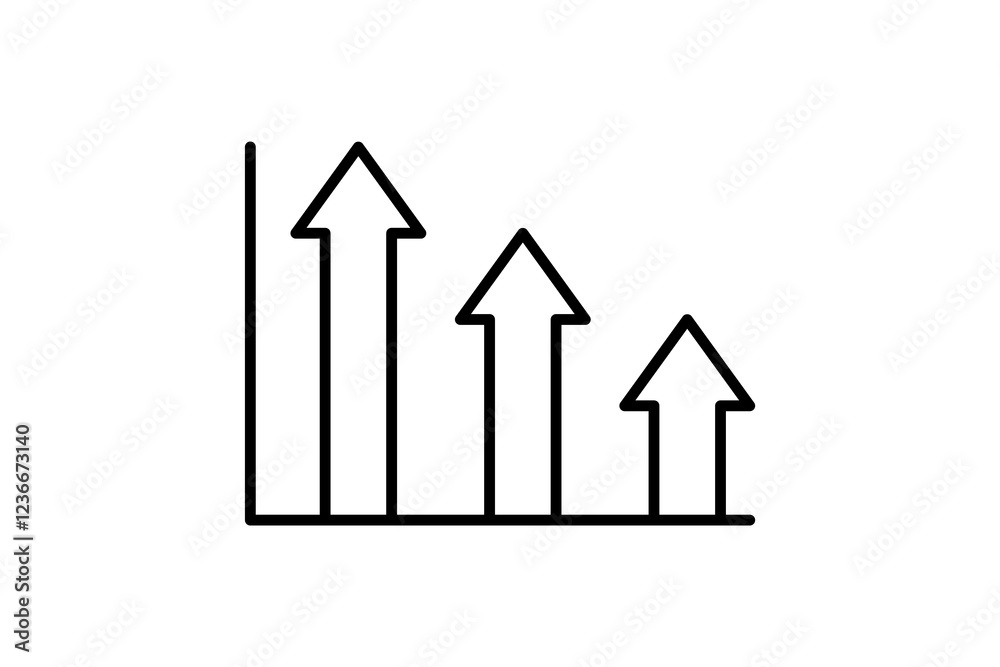 Poster arrow chart icon vector. icon related to graph and seo . suitable for web site, app, user interfaces