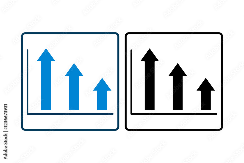 Poster arrow chart icon vector. icon related to graph and seo . suitable for web site, app, user interfaces