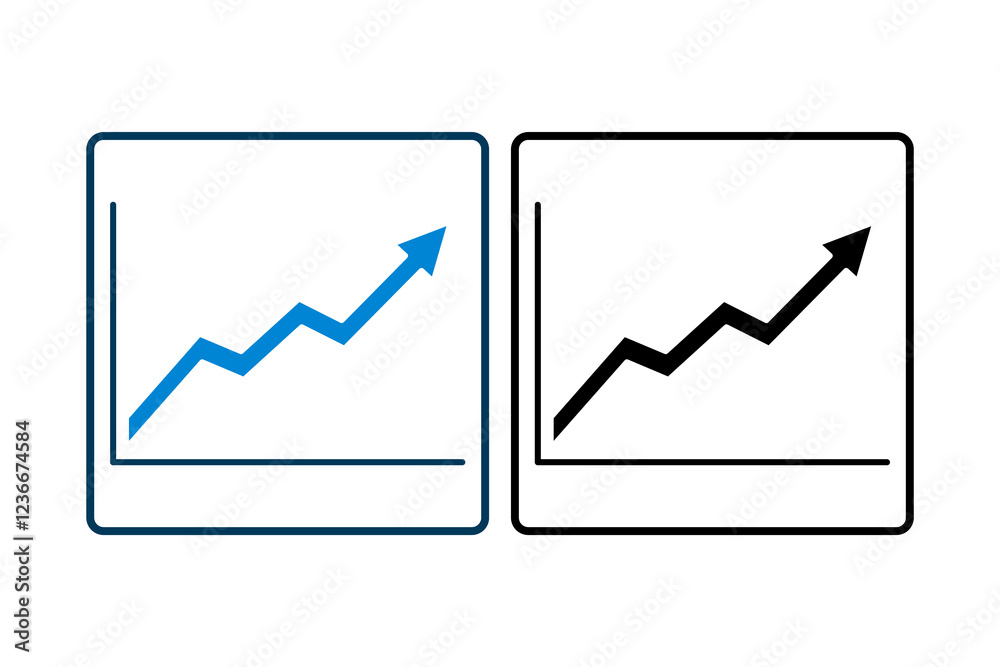 Poster arrow chart icon vector. icon related to graph and seo . suitable for web site, app, user interfaces