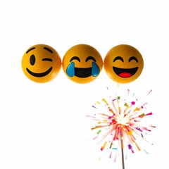 Naklejka premium happy smileys with faces