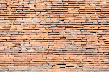 Red grunge bricks wall texture or background..