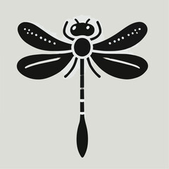 vector black silhouette of dragonfly insect