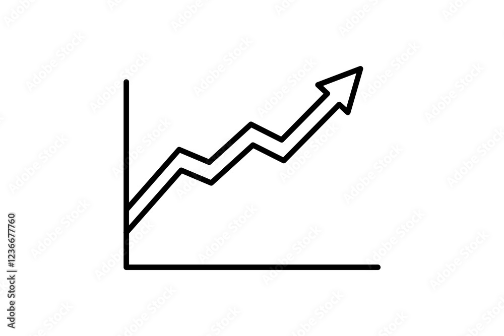Poster arrow chart icon vector. icon related to graph and seo . suitable for web site, app, user interfaces