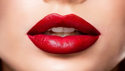 Sensual mouth. Beauty sensual red lips.