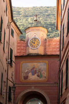 Liguria, Italy. The medieval village of Finalborgo, one of the most beautiful villages of Italy.