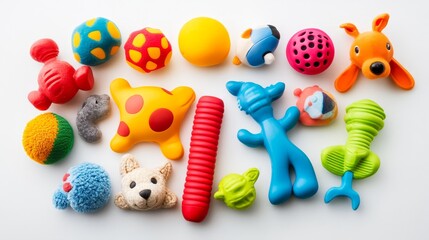 Obraz premium Set of dog toys isolated on white background. Collage. ​