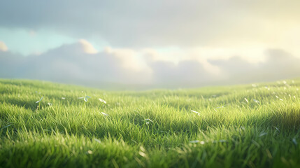 Lush green natural grassland