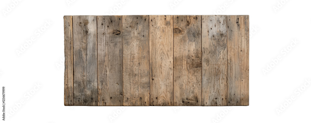Aufkleber A rustic wooden plank with distinct grain patterns and weathered textures.