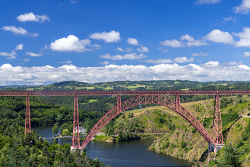 Obraz premium Garabit bridge (Viaduc de Garabit), Cantal, Auvergne-Rhone-Alpes, France