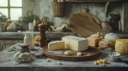 Cheese 3d realistic vector objects, food set illustration