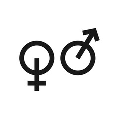 Gender icon vector design template. Male, female sign of gender equality icon vector