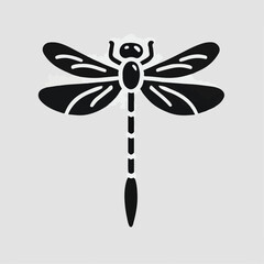 vector black silhouette of dragonfly insect
