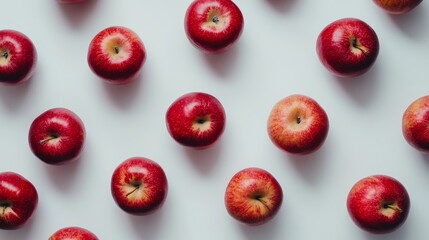 Red apple (Gala Apple) isolated on white background, clipping path, Collection, set
