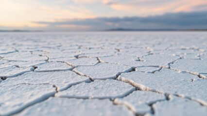 Obraz premium Cracked White Ground Under Soft Sky