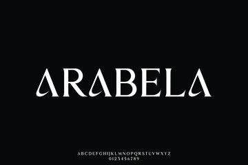 Beautiful luxury sharp serif alphabet display font vector for branding design