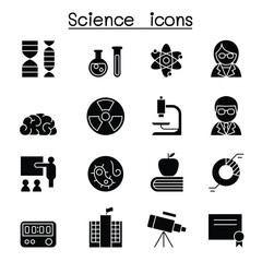 Science icon set in thin line style