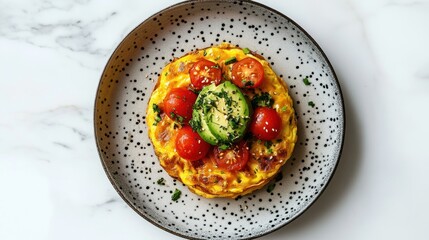 Delicious Egg Omelette with Avocado and Cherry Tomatoes
