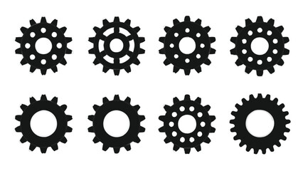 Mechanical Gear Icons for Technology Projects