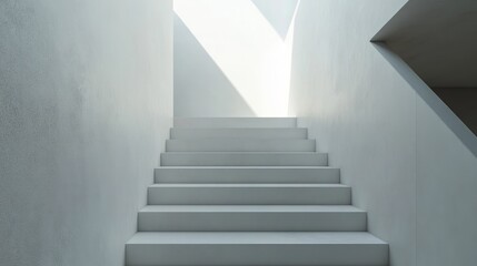 Fototapeta premium Ascent: A Minimalist Staircase bathed in Sunlight