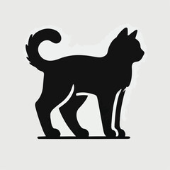 vector black silhouette of a cat