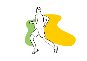 illustration of a man running, capturing the energy, movement, and determination of an athlete.