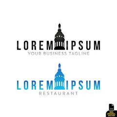Elegant Business and Restaurant Logo with Iconic Capitol Dome Silhouette