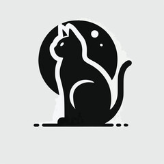vector black silhouette of a cat