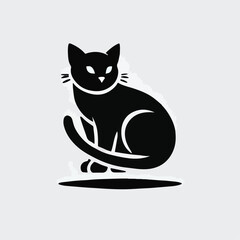 vector black silhouette of a cat
