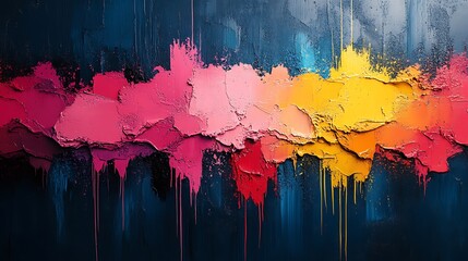 Fototapeta premium Abstract Colorful Paint Dripping Wall Art