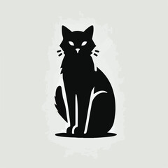 vector black silhouette of a cat