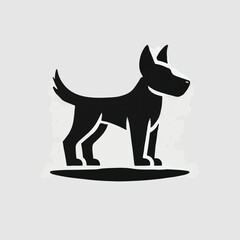 vector black silhouette of a dog