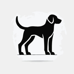 vector black silhouette of a dog
