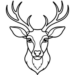 Abstract Deer Head in Single Line Vector Style