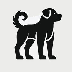 vector black silhouette of a dog