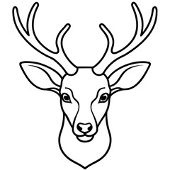 Abstract Deer Head in Single Line Vector Style