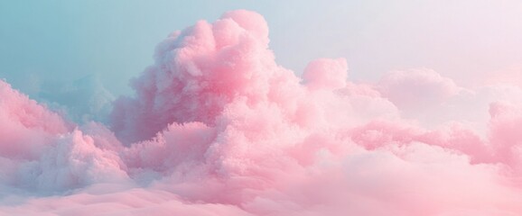 Dreamy Pastel Pink Cloudscape Soft and Fluffy Clouds in a Serene Sky