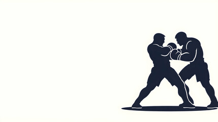 Boxing match, two fighters, ring, intense action, sports illustration, website banner