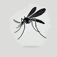 vector black silhouette of a mosquito