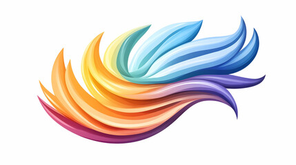 Naklejka premium Colorful abstract swirl design, vibrant hues, white background, graphic element, ideal for website banners