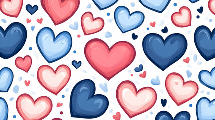 Colorful hearts pattern background; perfect for Valentine's Day cards or romantic designs