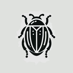 vector black silhouette of a beetle