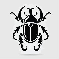 vector black silhouette of a beetle
