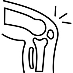 Knee Bone Line Icon