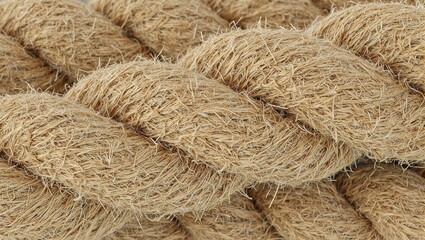 Fototapeta premium Rugged coarse jute rope texture close up