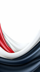 Elegant red, white, and blue fabric waves, blank space for text, design template