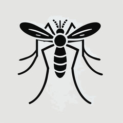 vector black silhouette of a mosquito