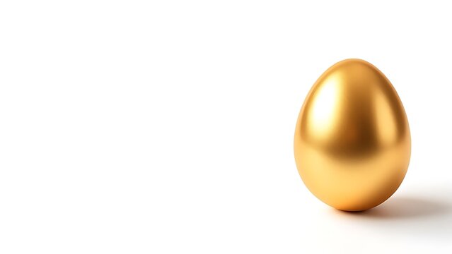 Gold egg on a white background.