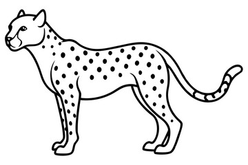 Cheetah in Motion Simple Line Art Vector