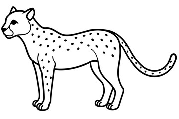 Cheetah in Motion Simple Line Art Vector